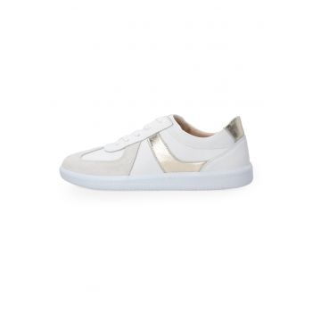 Pantofi sport uni din piele si piele intoarsa