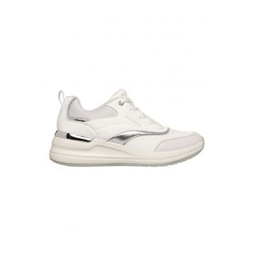 Pantofi sport wedge Billion 2-Monroe Wedge cu insertii de plasa - Alb