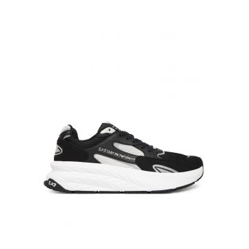 Tenisi barbati  piele ecologica - negru - material textil -