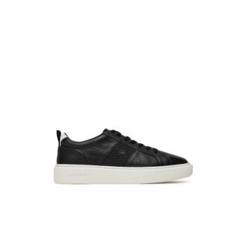 Tenisi barbati - Raw - piele naturala - negru - Negru