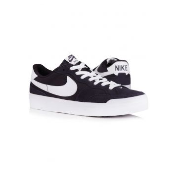 Tenisi barbati  SB Zoom Pogo - piele intoarsa/piele naturala - alb/negru -
