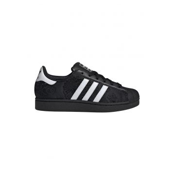 Tenisi din material textil Superstar II - Alb/Negru