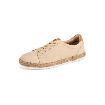 Pantofi dama -  piele naturala - bej - cu sirete elastice - Bej