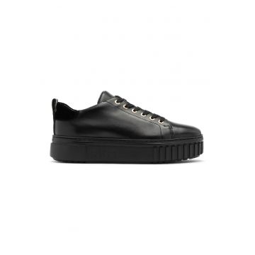 Pantofi flatform de piele - Negru