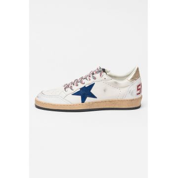 Pantofi sport Ball Star din piele - Alb/Visiniu