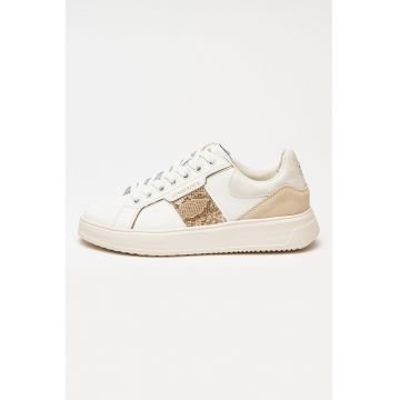 Pantofi sport cu detaliu cu animal print Pria - Alb
