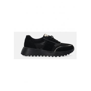 Pantofi sport cu garnituri de piele intoarsa si model ajurat