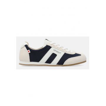Pantofi sport cu garnituri din piele intoarsa si profil jos
