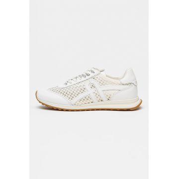 Pantofi sport cu garnituri din piele Retro - Auriu/Alb optic/Alb murdar