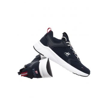 Pantofi sport cu insertii din material textil - Bleumarin