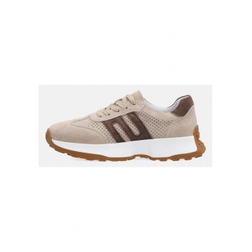Pantofi sport cu profil jos de piele intoarsa
