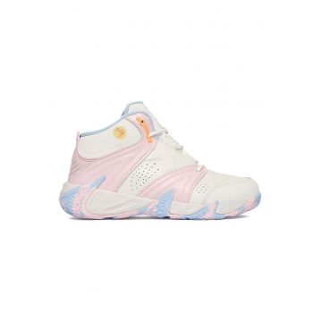 Pantofi sport dama -  piele naturala - alb/roz