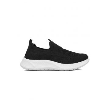 Pantofi sport dama -  textil - negru - varf rotund