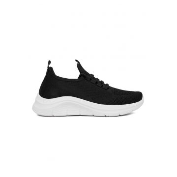 Pantofi sport de dama -  negru - material textil - design casual