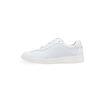 Pantofi sport de piele cu model ajurat si profil jos