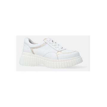Pantofi sport de piele cu platforma uni