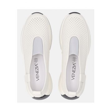 Pantofi sport de piele slip on cu platforma