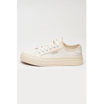 Pantofi sport din material textil cu talpa flatform Anya - Alb