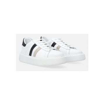 Pantofi Sport din piele cu aplicatii si talpa inalta