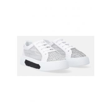 Pantofi sport din piele cu flatforma si sireturi