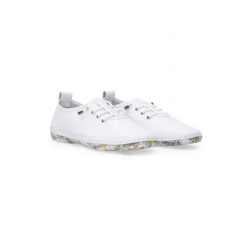 Pantofi sport din piele cu imprimeu floral pe talpa