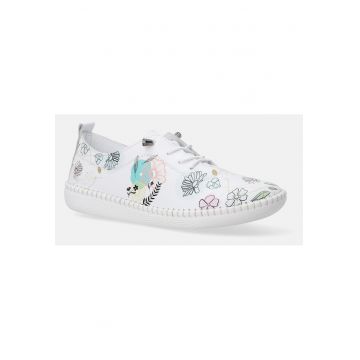 Pantofi sport din piele cu imprimeu floral