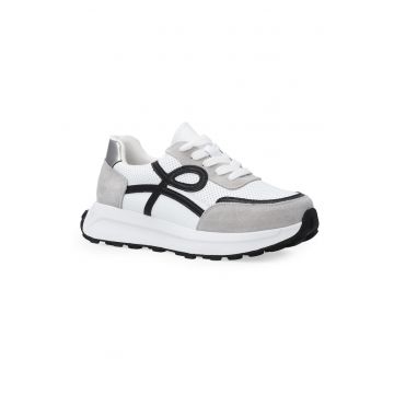 Pantofi sport din piele cu insertii din piele intoarsa