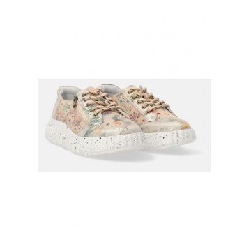 Pantofi sport din piele cu model floral