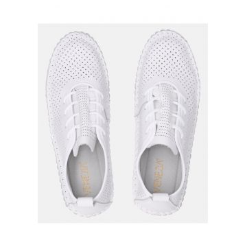 Pantofi sport din piele cu siret si perforatii