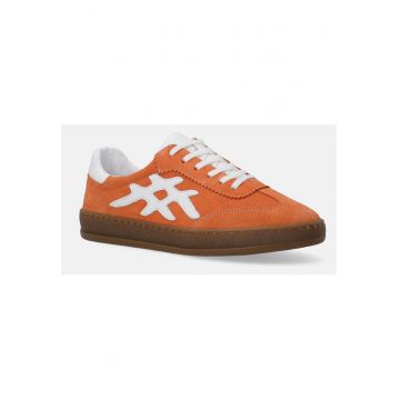 Pantofi sport din piele intoarsa cu garnituri din piele naturala