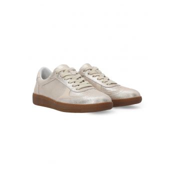 Pantofi sport din piele intoarsa cu glitter
