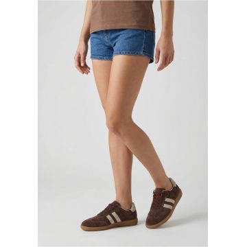 Pantofi sport din piele intoarsa cu insertii contrastante -