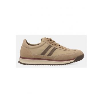 Pantofi sport din piele intoarsa cu insertii de material textil
