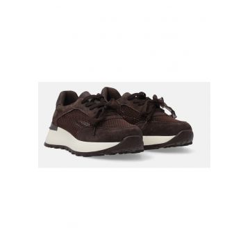 Pantofi sport din piele intoarsa cu insertii de plasa
