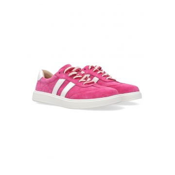 Pantofi sport din piele intoarsa cu insertii din piele