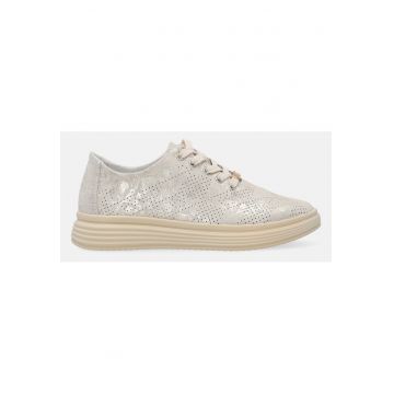 Pantofi sport din piele intoarsa cu model ajurat si imprimeu floral
