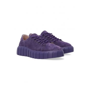 Pantofi sport din piele intoarsa cu siret