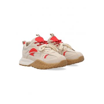Pantofi sport din piele intoarsa si aspect masiv