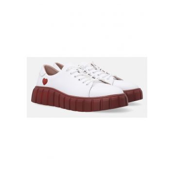 Pantofi sport din piele naturala cu detaliu cu inima