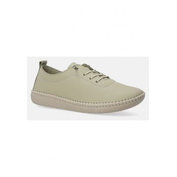 Pantofi sport din piele naturala cu model uni