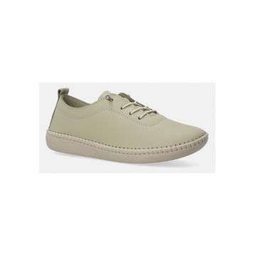 Pantofi sport din piele naturala cu model uni