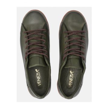 Pantofi sport din piele naturala cu siret