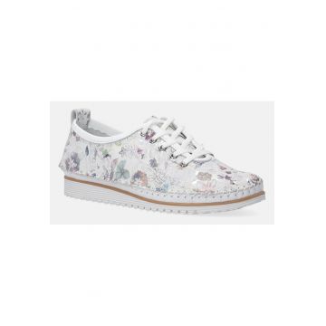 Pantofi sport din piele nubuc cu imprimeu floral