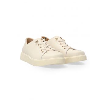 Pantofi sport din piele uni cu profil jos