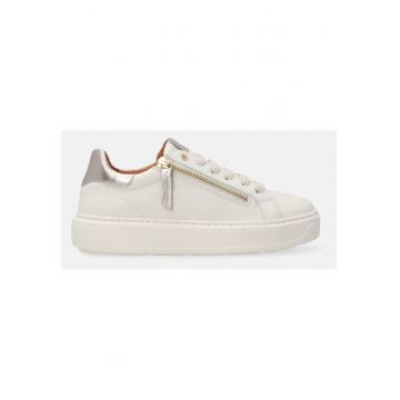 Pantofi sport flatform din piele cu fermoar
