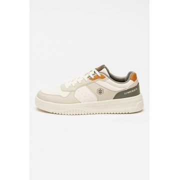 Pantofi sport low cut din piele ecologica - Bej deschis