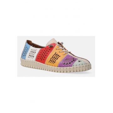 Pantofi sport multicolori cu model ajurat