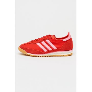 Pantofi sport SL 72 OG cu detalii din piele intoarsa - Rosu/Roz pastel