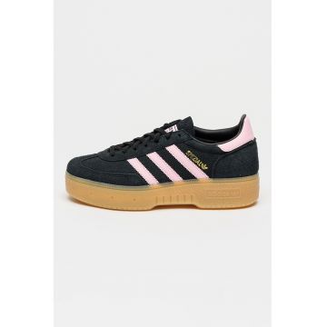 Pantofi sport Spezial din piele intoarsa cu talpa flatform - Roz pastel/Negru stins/Caramel