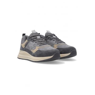 Pantofi sport uni de piele intoarsa